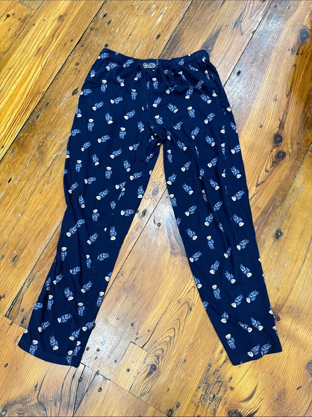 Polo by Ralph Lauren Navy Blue Printed Bear Pajama Pants Size small petite